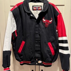 Vintage 90s Jeff Hamilton Chicago Bulls Varsity Jacket, Size L